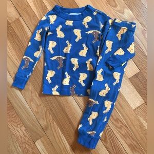 Hanna Andersson 90/3 Chocolate Bunnies Long Johns Pajamas